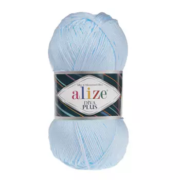 Пряжа Alize 'Diva Plus' 100г 220м (100% микрофибра акрил) (480 светло-голубой)