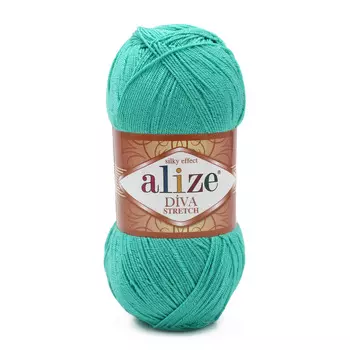 Пряжа ALIZE 'Diva stretch' 100гр. 400м. (92% микроакрил, 8%эластик) (610 изумруд)