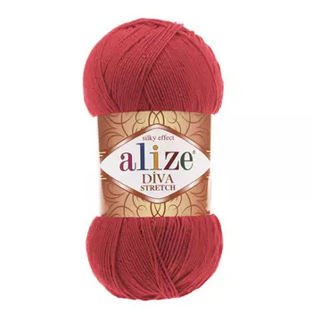 Пряжа ALIZE 'Diva stretch' 100гр. 400м. (92% микроакрил, 8%эластик) (254 гранатовый)