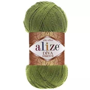 Пряжа ALIZE 'Diva stretch' 100гр. 400м. (92% микроакрил, 8%эластик) (210 зеленый)