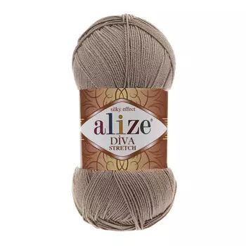 Пряжа ALIZE 'Diva stretch' 100гр. 400м. (92% микроакрил, 8%эластик) (167 тёмно-бежевый)