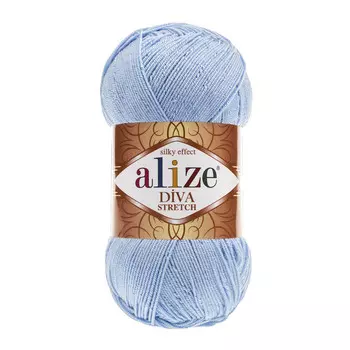Пряжа ALIZE 'Diva stretch' 100гр. 400м. (92% микроакрил, 8%эластик) (350 голубой)