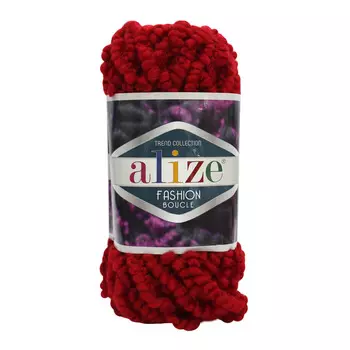 Пряжа ALIZE 'Fashion boucle' 100гр., 35м. (70%акрил, 25% шерсть, 5% полиамид) ТУ (56 красный)