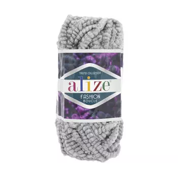 Пряжа ALIZE 'Fashion boucle' 100гр., 35м. (70%акрил, 25% шерсть, 5% полиамид) ТУ (21 серый)