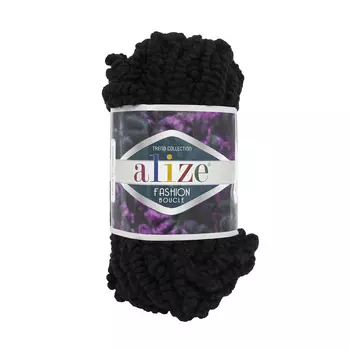 Пряжа ALIZE 'Fashion boucle' 100гр., 35м. (70%акрил, 25% шерсть, 5% полиамид) ТУ (60 черный)