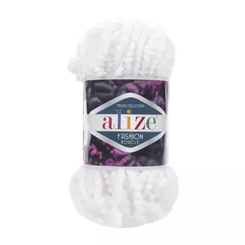 Пряжа ALIZE 'Fashion boucle' 100гр., 35м. (70%акрил, 25% шерсть, 5% полиамид) ТУ (55 белый)