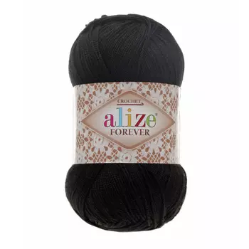 Пряжа ALIZE 'Forever crochet' 50гр. 300м. (100% микроакрил) ТУ (60 черный)