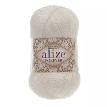 Пряжа ALIZE 'Forever crochet' 50гр. 300м. (100% микроакрил) ТУ (292 жемчужный)