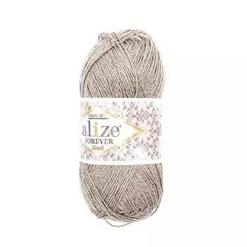 Пряжа ALIZE 'Forever crochet simli' 50гр. 280м. (96%микрофибра акрил,4%металик)ТУ (167 бежевый)