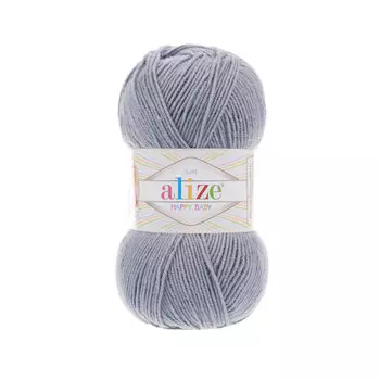 Пряжа ALIZE 'HAPPY BABY' 100гр. 350м (65% Aкрил - 35 % Полиамид) (119 серый)