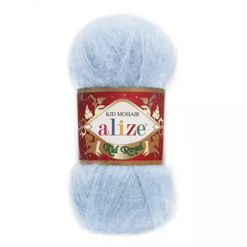 Пряжа ALIZE 'Kid royal' 50г, 500м (62%кид мохер, 38%полиамид) ТУ (183 св.-голубой)
