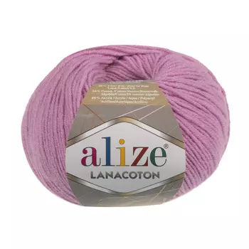 Пряжа Alize 'Lanacoton' 50г 160м (26% шерсть, 26% хлопок, 48% акрил) (98 розовый)