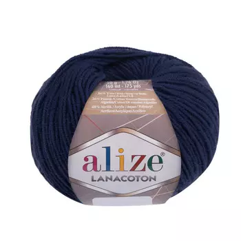 Пряжа Alize 'Lanacoton' 50г 160м (26% шерсть, 26% хлопок, 48% акрил) (58 тёмно-синий)
