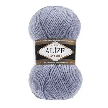 Пряжа ALIZE 'Lanagold' 100гр., 240м (49%шерсть, 51%акрил) (221 светло-джинсовый)