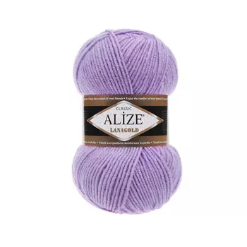 Пряжа ALIZE 'Lanagold' 100гр., 240м (49%шерсть, 51%акрил) (166 лиловый)
