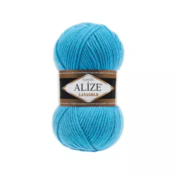 Пряжа ALIZE 'Lanagold' 100гр., 240м (49%шерсть, 51%акрил) (287 бирюзовый)
