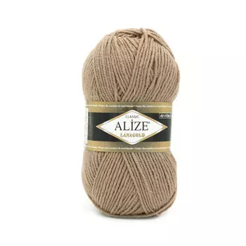 Пряжа ALIZE 'Lanagold' 100гр., 240м (49%шерсть, 51%акрил) (584 кофе с молоком)