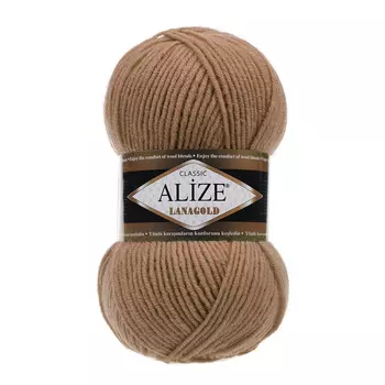 Пряжа ALIZE 'Lanagold' 100гр., 240м (49%шерсть, 51%акрил) (466 тёмно-бежевый)
