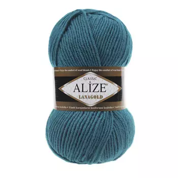 Пряжа ALIZE 'Lanagold' 100гр., 240м (49%шерсть, 51%акрил) (640 павлиновая зелень)