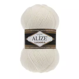 Пряжа ALIZE 'Lanagold' 100гр., 240м (49%шерсть, 51%акрил) (62 молочный)