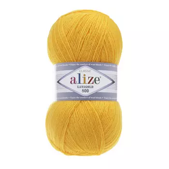 Пряжа ALIZE 'Lanagold 800' 100гр.,730м (49%шерсть, 51%акрил) (216 желтый)