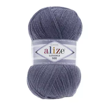 Пряжа ALIZE 'Lanagold 800' 100гр.,730м (49%шерсть, 51%акрил) (203 джинс меланж)