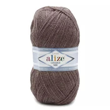 Пряжа ALIZE 'Lanagold 800' 100гр.,730м (49%шерсть, 51%акрил) (240 св. коричневый меланж)