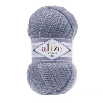 Пряжа ALIZE 'Lanagold 800' 100гр.,730м (49%шерсть, 51%акрил) (221 светллый джинс меланж)