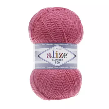 Пряжа ALIZE 'Lanagold 800' 100гр.,730м (49%шерсть, 51%акрил) (359 темная роза)