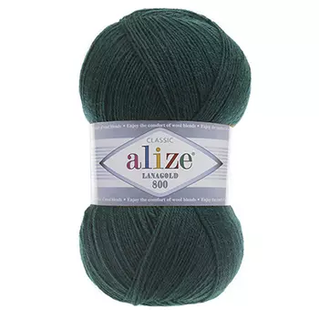Пряжа ALIZE 'Lanagold 800' 100гр.,730м (49%шерсть, 51%акрил) (426 темно-зеленый)
