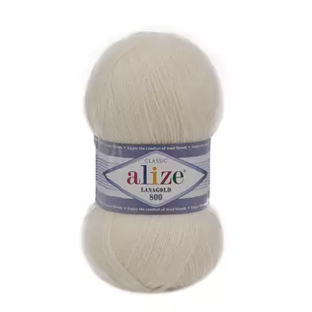Пряжа ALIZE 'Lanagold 800' 100гр.,730м (49%шерсть, 51%акрил) (450 жемчужный)