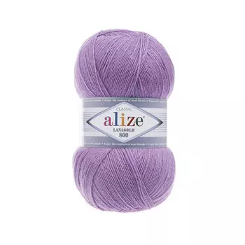 Пряжа ALIZE 'Lanagold 800' 100гр.,730м (49%шерсть, 51%акрил) (166 лиловый)