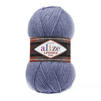 Пряжа ALIZE 'Lanagold fine' 100 гр. 390м (49%шерсть, 51% акрил) (203 джинс меланж)