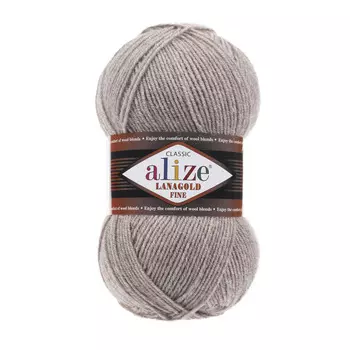 Пряжа ALIZE 'Lanagold fine' 100 гр. 390м (49%шерсть, 51% акрил) (207 светло-коричневый меланж)