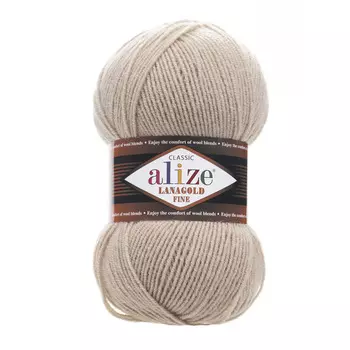 Пряжа ALIZE 'Lanagold fine' 100 гр. 390м (49%шерсть, 51% акрил) (05 бежевый)