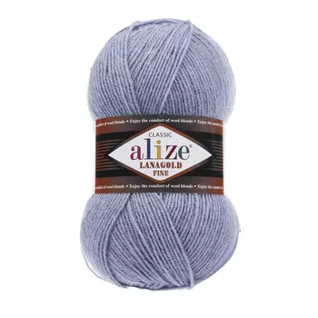Пряжа ALIZE 'Lanagold fine' 100 гр. 390м (49%шерсть, 51% акрил) (221 светллый ждинс меланж)
