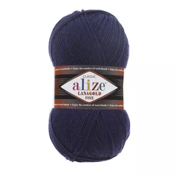 Пряжа ALIZE 'Lanagold fine' 100 гр. 390м (49%шерсть, 51% акрил) (590 чернильный)