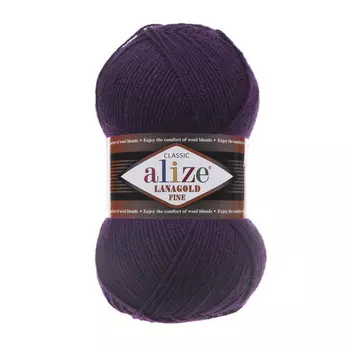 Пряжа ALIZE 'Lanagold fine' 100 гр. 390м (49%шерсть, 51% акрил) (111 сливовый)