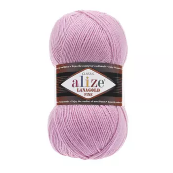 Пряжа ALIZE 'Lanagold fine' 100 гр. 390м (49%шерсть, 51% акрил) (98 розовый)