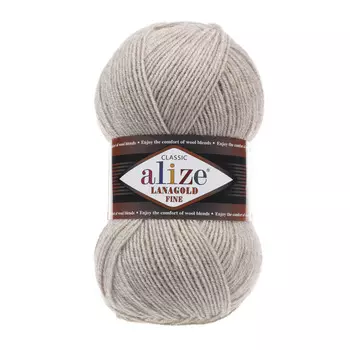 Пряжа ALIZE 'Lanagold fine' 100 гр. 390м (49%шерсть, 51% акрил) (152 беж меланж)