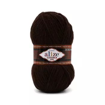 Пряжа ALIZE 'Lanagold fine' 100 гр. 390м (49%шерсть, 51% акрил) (26 коричневый)