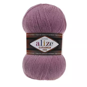 Пряжа ALIZE 'Lanagold fine' 100 гр. 390м (49%шерсть, 51% акрил) (28 сухая роза)