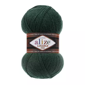 Пряжа ALIZE 'Lanagold fine' 100 гр. 390м (49%шерсть, 51% акрил) (426 темно-зелёный)