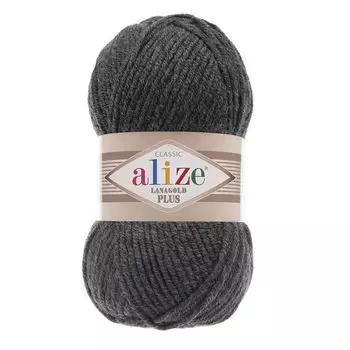 Пряжа ALIZE 'Lanagold Plus' 100гр. 140м (49% шерсть, 51% акрил) (182 средне-серый меланж)