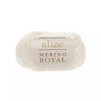 Пряжа Alize 'Merino Royal' 50г 100м (100% шерсть) (62 молочный)