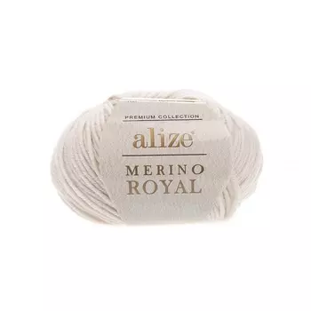 Пряжа Alize 'Merino Royal' 50г 100м (100% шерсть) (67 слоновая кость)