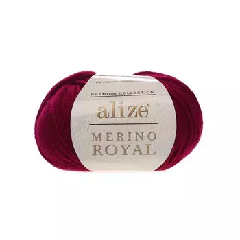 Пряжа Alize 'Merino Royal' 50г 100м (100% шерсть) (390 вишня)