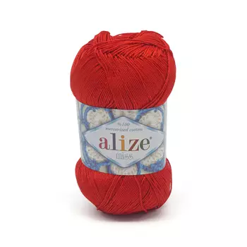 Пряжа ALIZE 'Miss' 50гр. 280м. (100% мерсерезированный хлопок) (56 красный)
