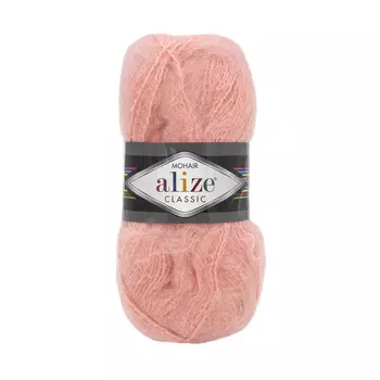 Пряжа ALIZE 'Mohair classic ' 100гр. 200м (25%мохер, 24%шерсть, 51%акрил) (145 персиковый)
