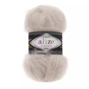 Пряжа ALIZE 'Mohair classic ' 100гр. 200м (25%мохер, 24%шерсть, 51%акрил) (67 молочно-бежевый)